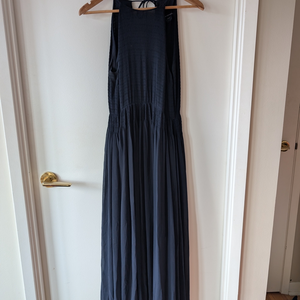 Elegant Dark Blue 💙 Halter Maxi Dress